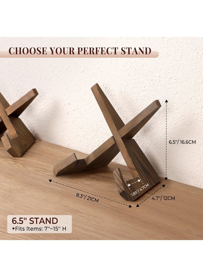 ANBOXIT ANBOXIT Plate Stand for Display - 3 Pack 6.5 Inch Plate Holder Display Holder, Wooden Picture Frame Stand, Decorative Table Top Easels  - Image 4