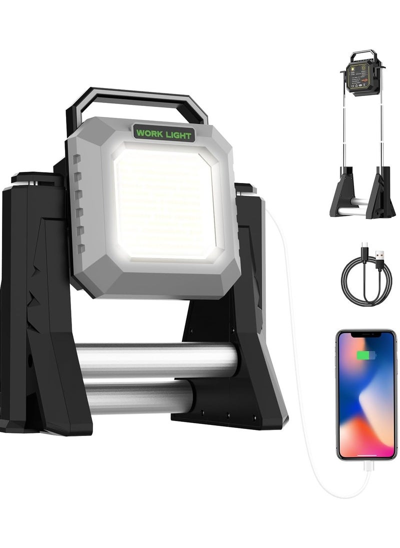 Generic Rechargeable Rotating Work Light - 360° Scalable LED with Adjustable Height  - Image 1