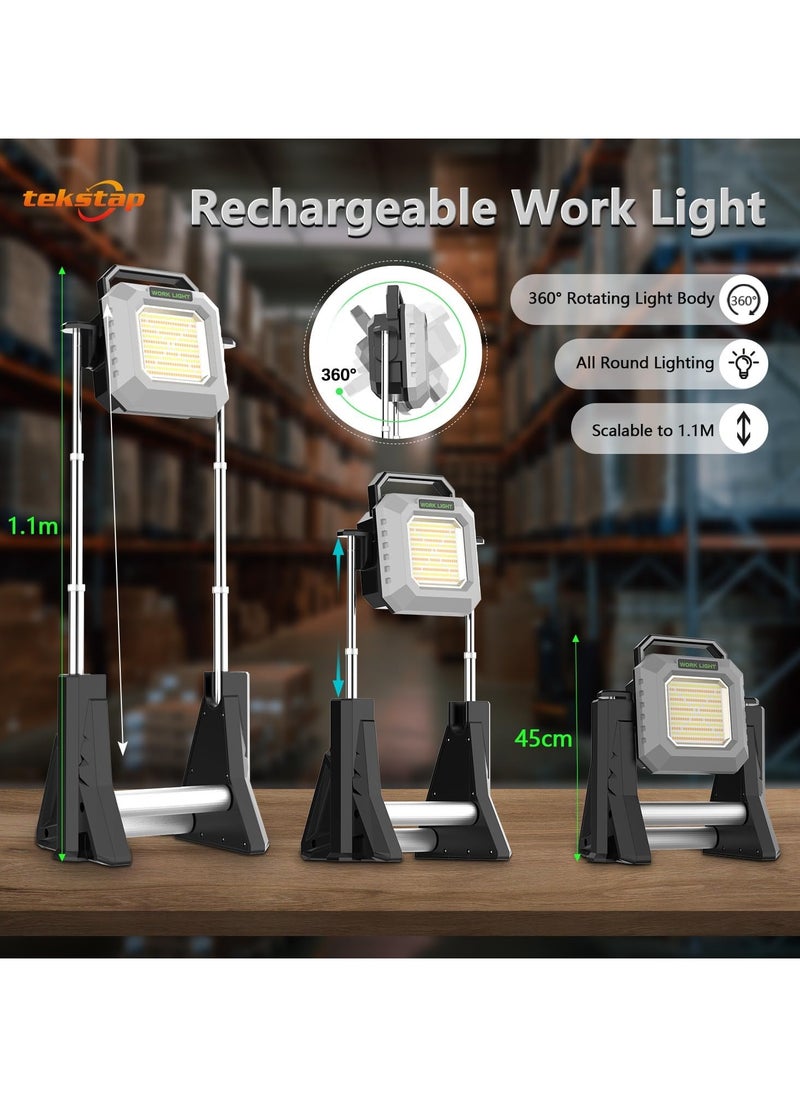 Generic Rechargeable Rotating Work Light - 360° Scalable LED with Adjustable Height  - Image 2