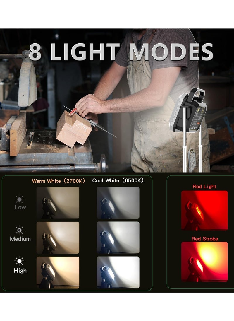 Generic Rechargeable Rotating Work Light - 360° Scalable LED with Adjustable Height  - Image 5