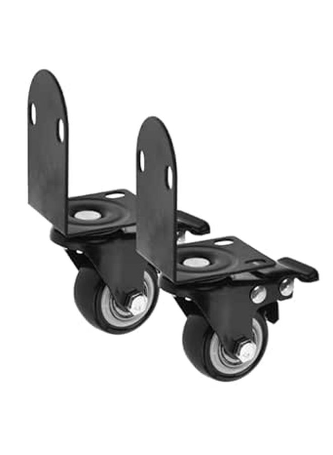2 Pack 1.5 Inch Silent Swivel Casters With Brake Heavy Duty Plate Mount Wheels For Furniture - Image 1