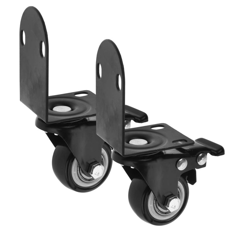 2 Pack 1.5 Inch Silent Swivel Casters With Brake Heavy Duty Plate Mount Wheels For Furniture - Image 2