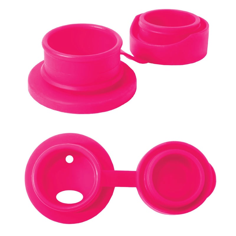 Pura Sport Big Mouth Silicone Sport Top Lid - Plastic-Free, Spill-Leak Proof, Medical-Grade, Fits All Bottle - Pink - Image 2