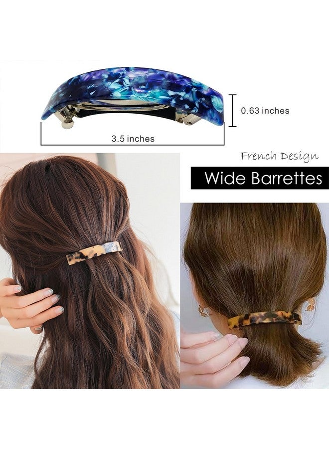 HYFEEL Large French Barrettes For Women Fine Thick Hair Classic Tortoise Shell Hair Clips Wide Curved Celluloid Ponytail Holder Clamp Fashion Hair Accessories Automatic Clasp Hairgrips 3 Pack - Image 4