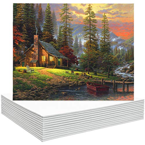 FIXSMITH Canvas Boards for Painting 9x12 Inch, Super Value 12 Pack White Blank Canvas Panels, 100% Cotton Primed, Painting Art Supplies for Professionals, Hobby Painters, Students & Kids - Image 3