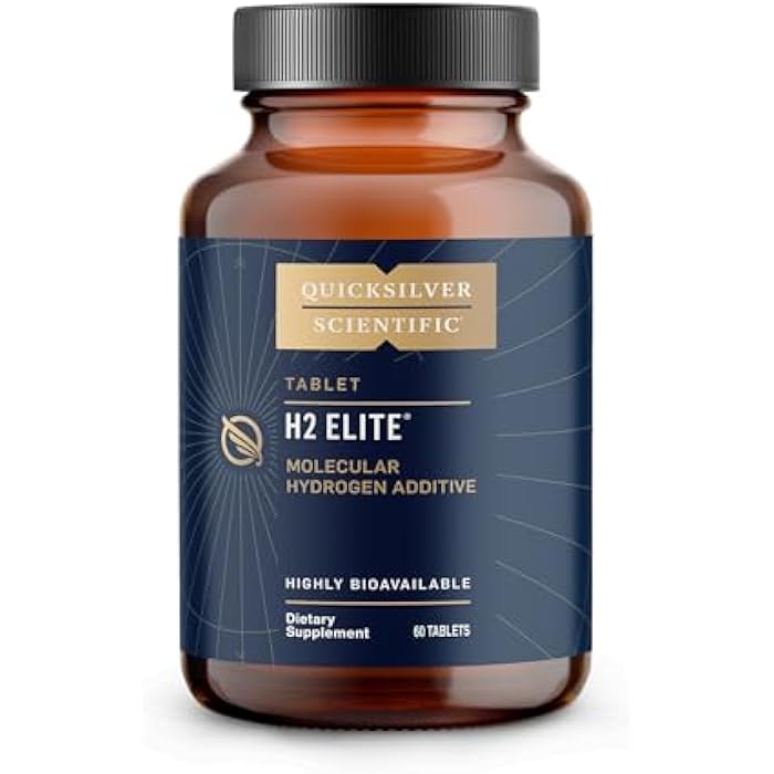 Quicksilver Scientific H2 Elite - Molecular Hydrogen for Energy + Metabolism Support, Water Tablets Perfect for Open Containers - Magnesium Malate Drink Additive (60 Molecular Hydrogen Tablets) - Image 1