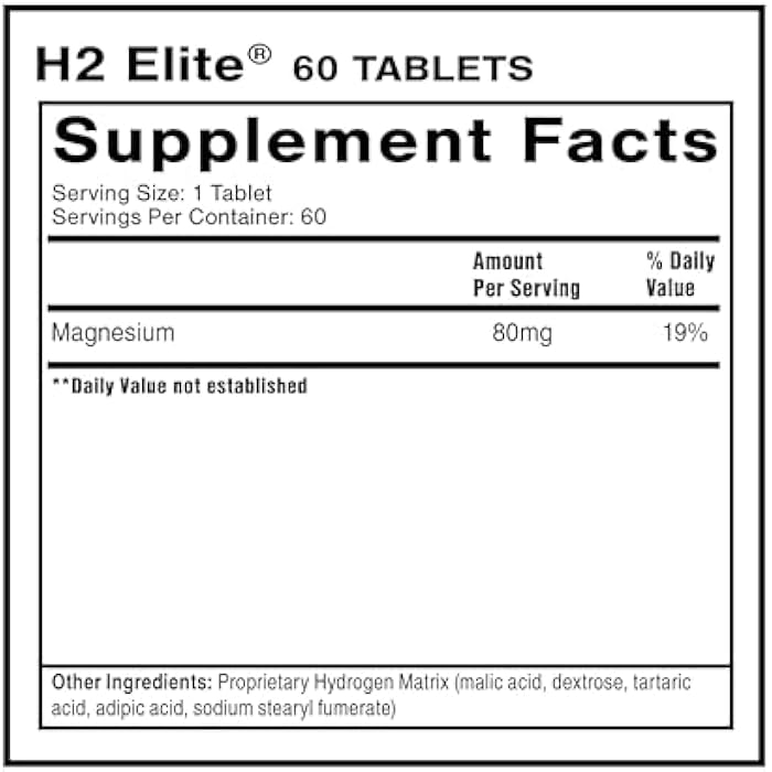 Quicksilver Scientific H2 Elite - Molecular Hydrogen for Energy + Metabolism Support, Water Tablets Perfect for Open Containers - Magnesium Malate Drink Additive (60 Molecular Hydrogen Tablets) - Image 2