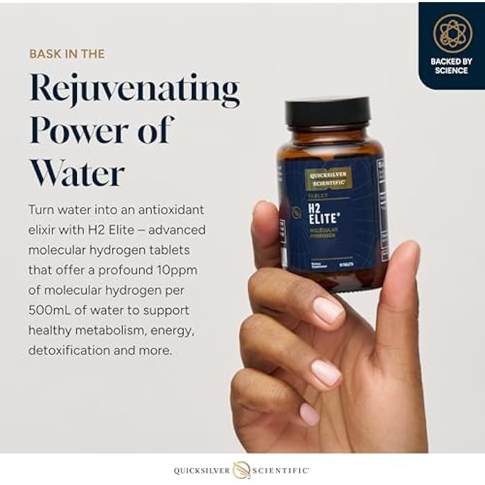 Quicksilver Scientific H2 Elite - Molecular Hydrogen for Energy + Metabolism Support, Water Tablets Perfect for Open Containers - Magnesium Malate Drink Additive (60 Molecular Hydrogen Tablets) - Image 3
