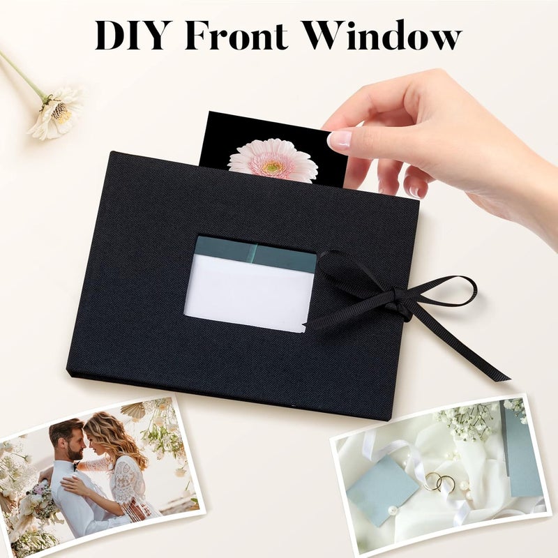 Fabmaker Small Photo Album 4x6, Picture Album Holds 24 Horizontal Photos, Linen Fabric Cover Picture Book for Photos with Front Window, Mini Brag Book Photo Books for Weddings Baby Family Boudoir - Image 5