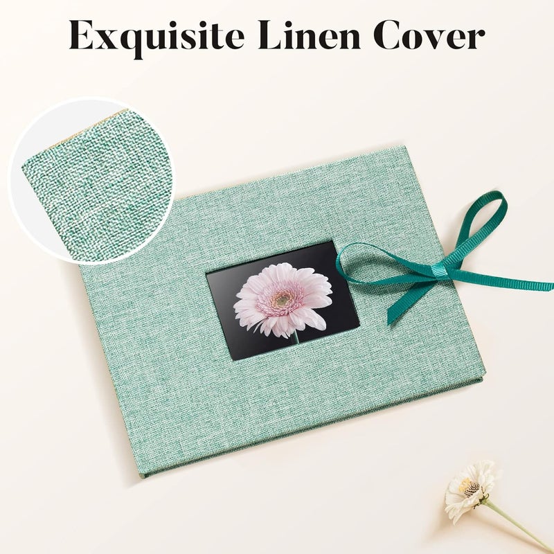 Fabmaker Small Photo Album 4x6, Picture Album Holds 24 Horizontal Photos, Linen Fabric Cover Picture Book for Photos with Front Window, Mini Brag Book Photo Books for Weddings Baby Family Boudoir - Image 4