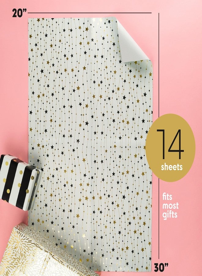Plum Designs Gift Wrapping Paper Sheets- Elegant Gift Wrap, Fancy Gold and White Wrapping Paper for Men or Women, 14 Sheets Gift Wrap Paper for Christmas, Wedding, Birthday, Anniversary, or Any Occasion! - Image 4