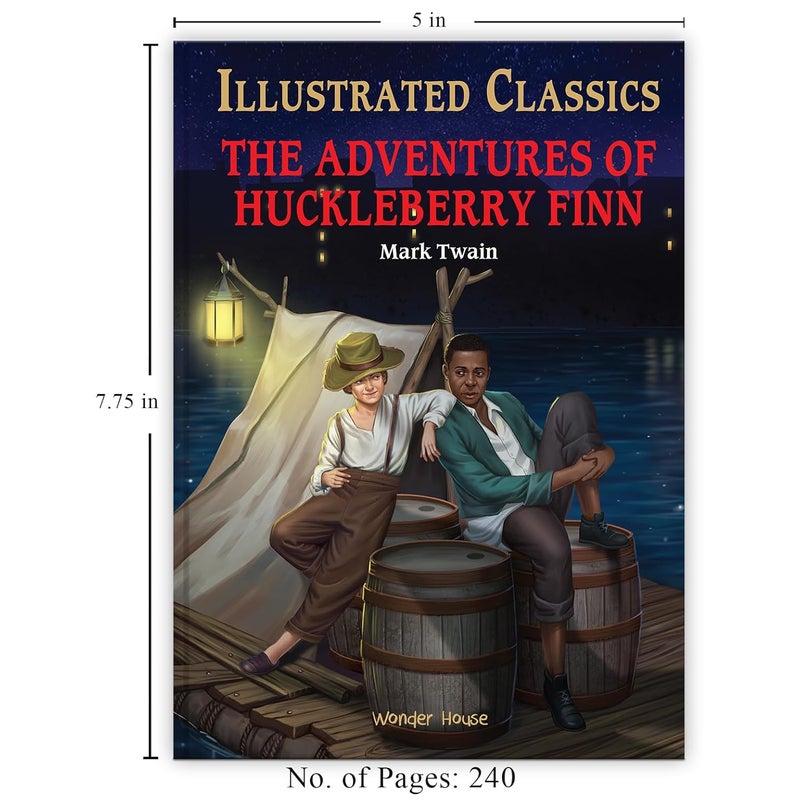 The Adventures of Huckleberry Finn for Kids : llustrated Abridged Children Classic English Novel with Review Questions - Image 3