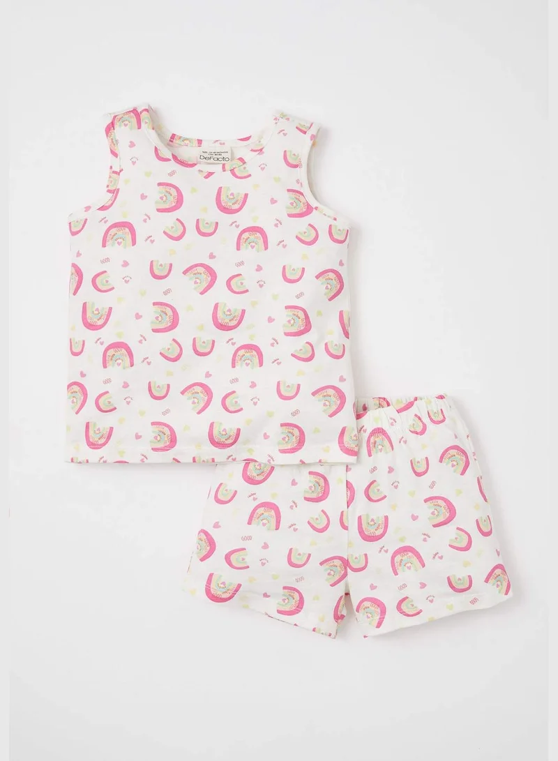 DeFacto Regular Fit Sleeveless Printed Pyjama Set