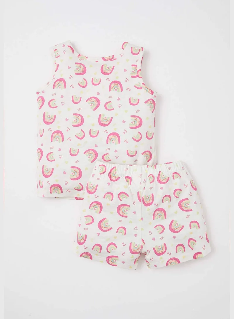 DeFacto Regular Fit Sleeveless Printed Pyjama Set