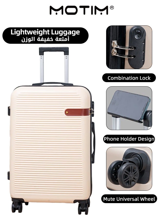 Motim ABS Trolley Suitcase Travel Luggage Boarding Carry-on Luggage Scratch-Resistant Hard Shell Clearance Luggage with Spinner Wheels TSA Lock Lightweight Durable Carry-on Suitcase for Travel - Image 1