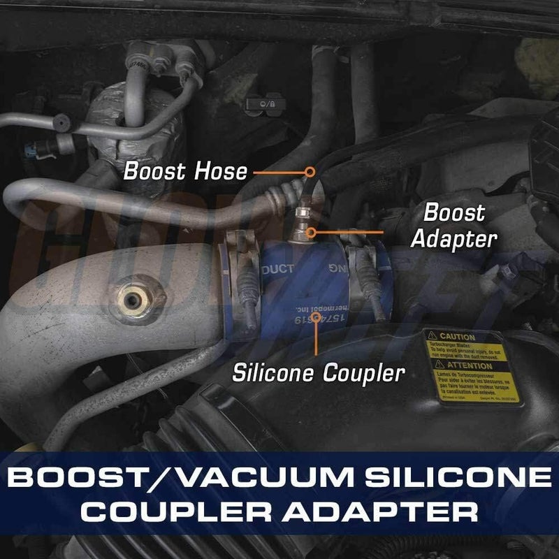 GLOWSHIFT Turbo Boost/Vacuum Gauge Silicone Coupler Adapter Fitting for Mechanical Boost & Vacuum Gauges - Image 2