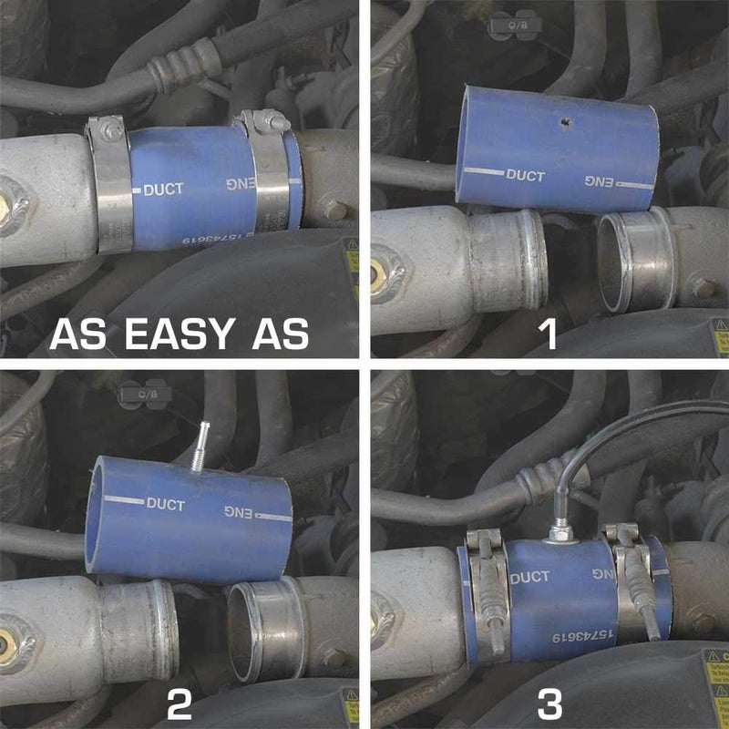 GLOWSHIFT Turbo Boost/Vacuum Gauge Silicone Coupler Adapter Fitting for Mechanical Boost & Vacuum Gauges - Image 3