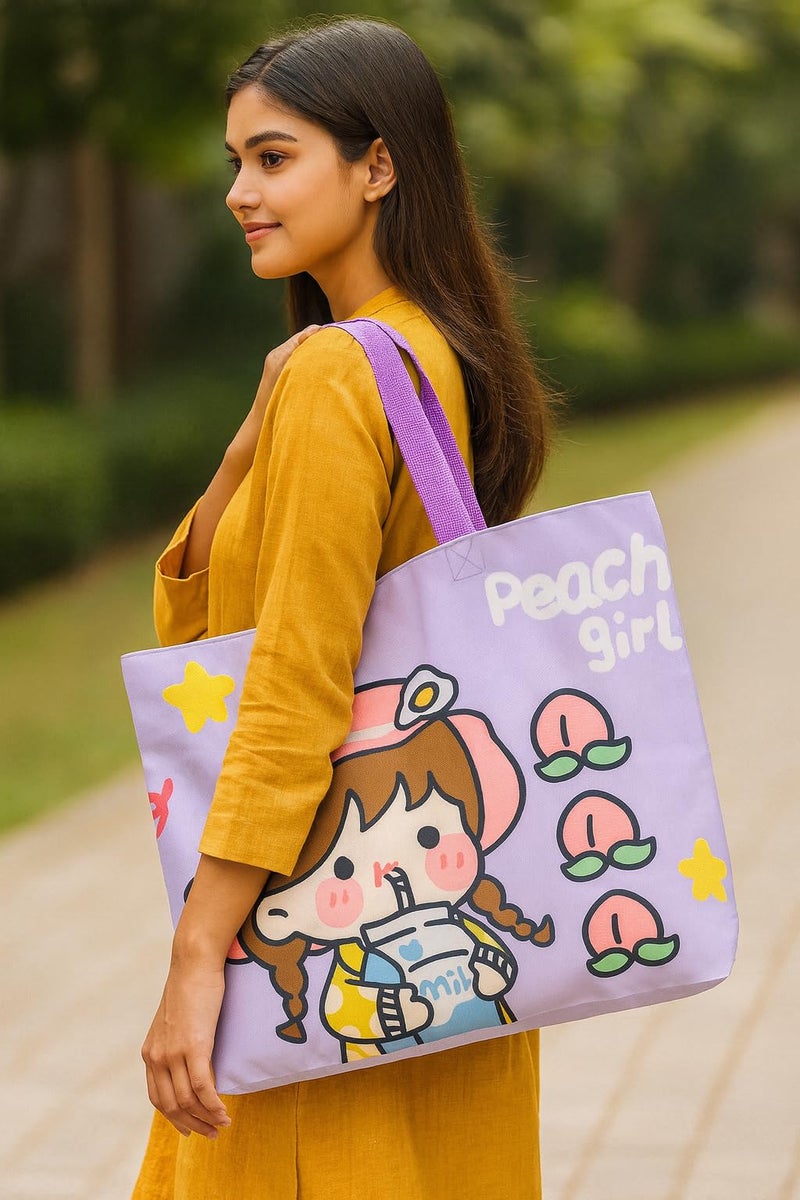 KeepCart Trendy Tote Bag for Women and Girls, Shoulder Handbag, Stylish Large Capacity Canvas Tote for College, Office, Shopping, Travel and Daily Use, Eco-Friendly Reusable Bag - Image 3