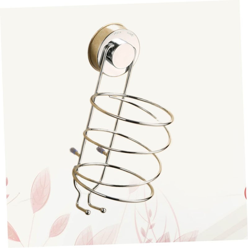 Hair Dryer Wall Mount Holder With Strong Suction Cup Silver Finish Space Saving Design - Image 5