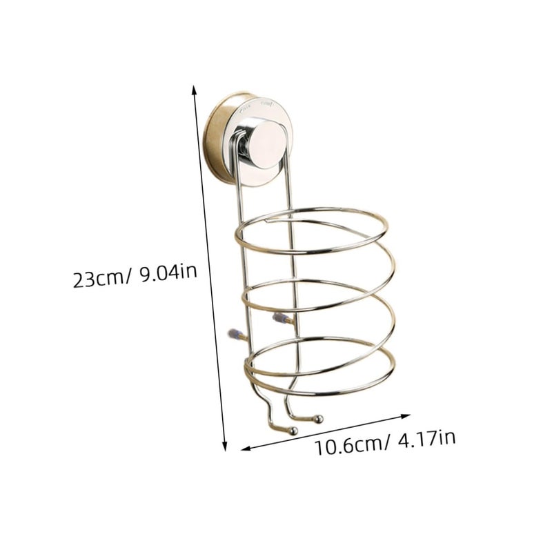 Hair Dryer Wall Mount Holder With Strong Suction Cup Silver Finish Space Saving Design - Image 3
