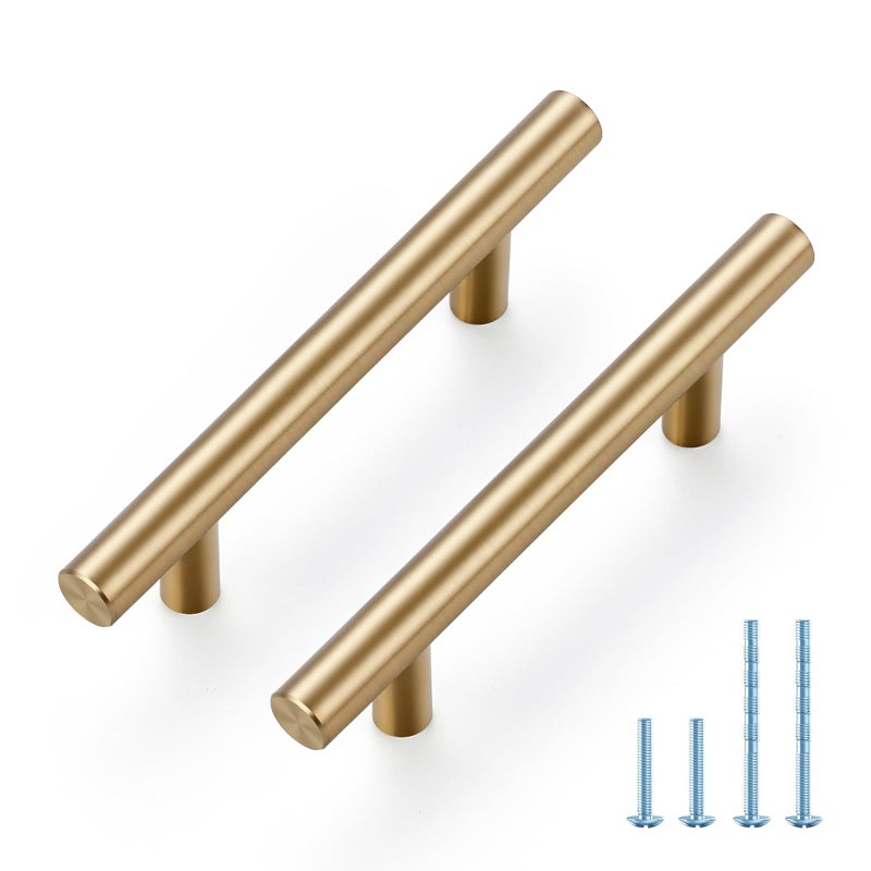 JOY DECOR 30 Pack Champagne Bronze Cabinet Pulls â€“ 5 Inch Length, 3 Inch (76mm) Hole Center â€“ Stainless Steel Kitchen Cabinet Handles for Drawer and Cupboard - Image 1