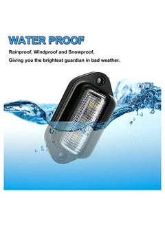 SYOSI 4PCS LED Number Plate Light, 12V-24V DC Compatibility Waterproof License Plate Lamp License Plate Illumination 6-SMD Number Plate Light for Truck SUV Trailer Van RV Boats Cargo Lights Under Hood Light  - Image 3