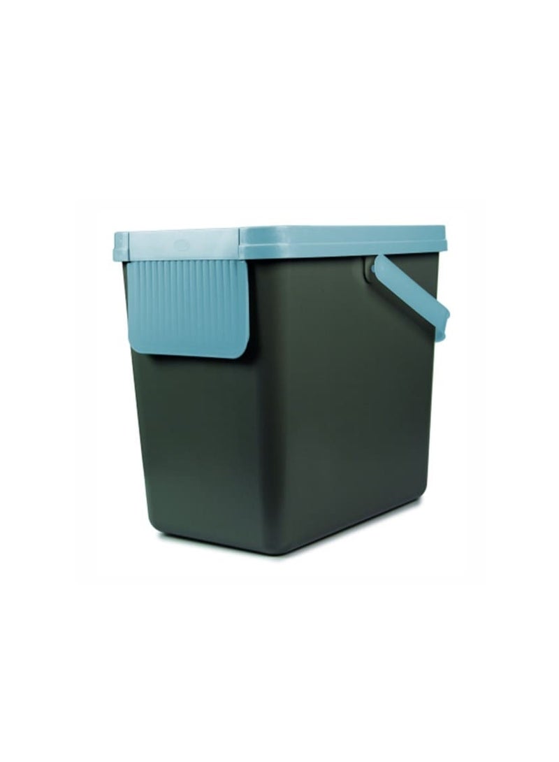 Snips 25L Recycling Bin for Separate Waste Collection – Grey with Light Blue Lid, Made in Italy - Image 2