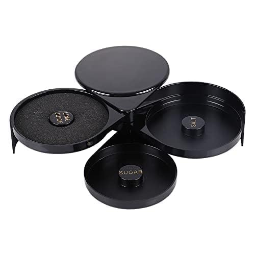 THE CHEFYARD STORE THE CHEFYARD STORE 3Tier Glass RimmerMargarita Cocktail Salt and Sugar with Sponge Black1 Piece Use in Home Bars Pubs Cafes Hotels  - Image 1