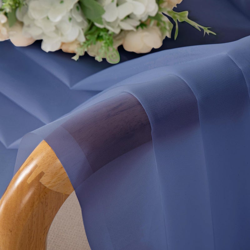 OWENIE Sheer Curtains 54 Inch Length 2 Panels Set  Royal Blue Clear Sheer Short Curtains for Small Window  Light Filtering Rod Pocket Curtain Sheers  2 Pcs 84 Width 54 Long  Royal Blue - Image 4