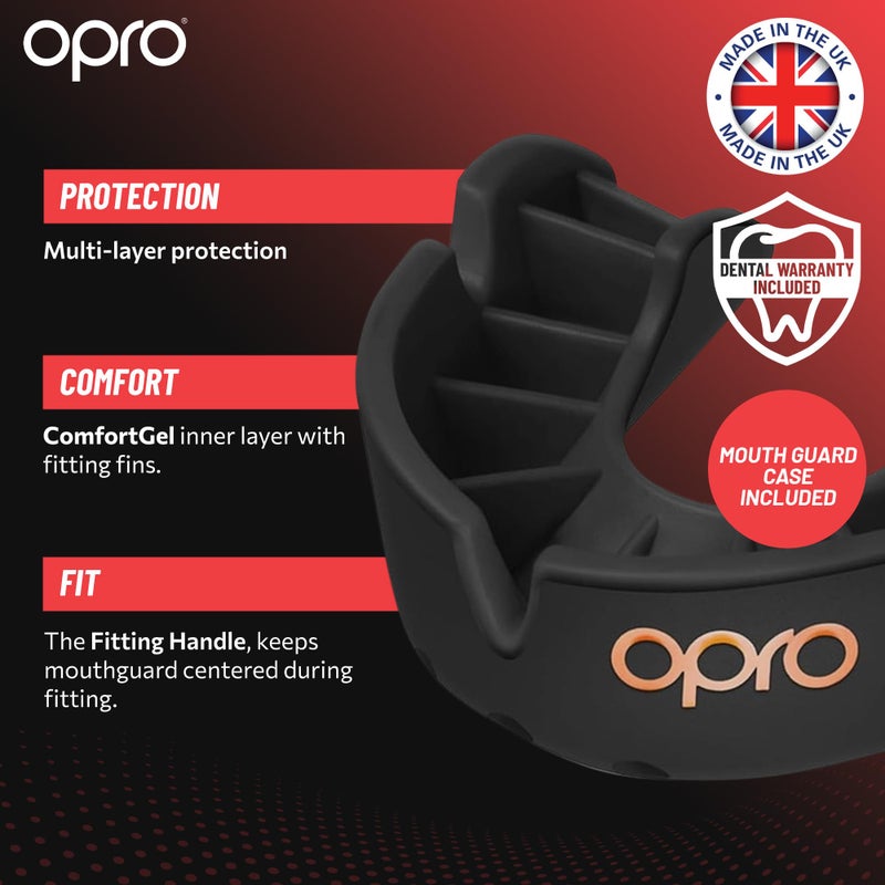 Opro Bronze Level Sports Mouthguard - Custom-Fit  Breathable  Slim Design - Protective Mouth Guard For Football  Wrestling  Boxing  Mma  Lacrosse & All Contact Sports  Case Included - Ufc Red  Youth - Image 3