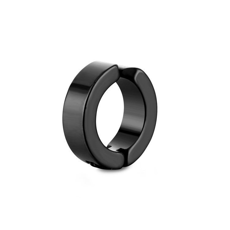 Titanium Steel Ear Cuff Unisex Simple Elegant X073-B (no ear hole black) single