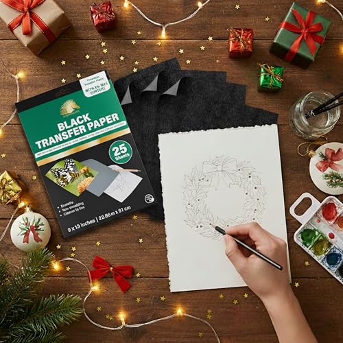 MyArtscape Graphite Transfer Paper - 9" x 13" - 25 Sheets - Waxed Carbon Paper for Tracing (Black) - Image 3