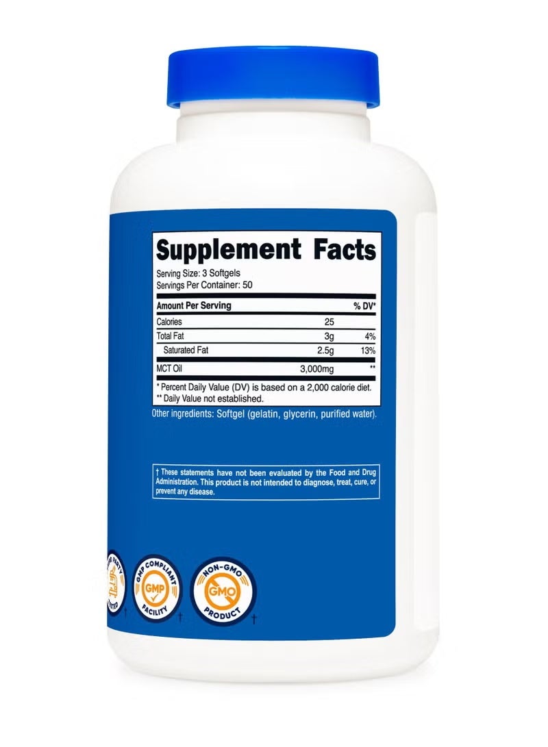 Nutricost, MCT Oil, 150 Softgels (1,000 mg per Softgel) - Image 5