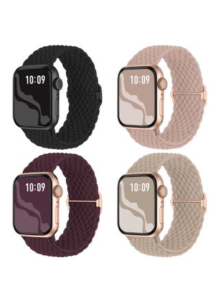 Braided Stretchy Solo Loop Compatible for Apple Watch Band 38mm 40mm 41mm 42mm 44mm 45mm 49mm for Women Men, Nylon Elastic Straps Wristbands for iWatch Series 8 7 6 SE 5 4 3 2 1 Ultra, 4Packs - pzsku/Z14C0D0C2BF0DE13B7D56Z/45/_/1691487642/d8139b79-5651-4f71-ad13-5e38c4c2ba15