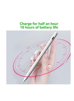 Generic "Stylus Pen for Touch Screens - 2mm Fine Tip, Compatible with iPad, iPhone, Android Tablets, and Microsoft Surface - Rechargeable, No Delay, Scratch-Resistant Fiber Tip, Lightweight Metal Body, White"  - Image 1