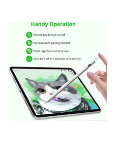 Generic "Stylus Pen for Touch Screens - 2mm Fine Tip, Compatible with iPad, iPhone, Android Tablets, and Microsoft Surface - Rechargeable, No Delay, Scratch-Resistant Fiber Tip, Lightweight Metal Body, White"  - Image 2