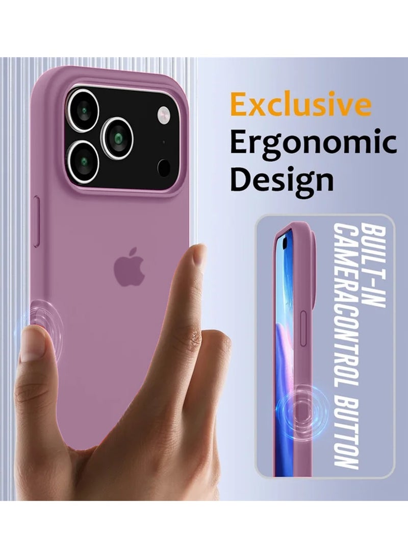 دبليو تيك غلاف هاتف أبل آيفون 17 برو ماكس 5G 2025 من السيليكون السائل بجودة فاخرة (MCRPSN) - بنفسجي - Image 4