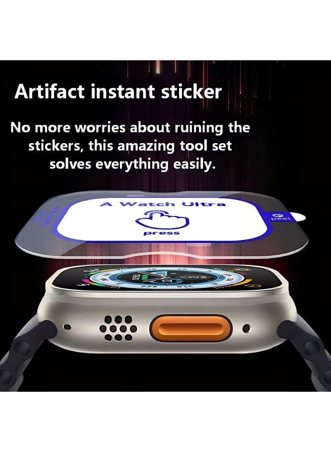 Tempered Glass Screen Protector for Apple Watch Ultra/Ultra 2 - 3 Pack Anti-scratch Protective Full Coverage Waterproof Bubble-Free HD 9H Clear Film for Watch Display Screen Accessories 49mm - Image 2