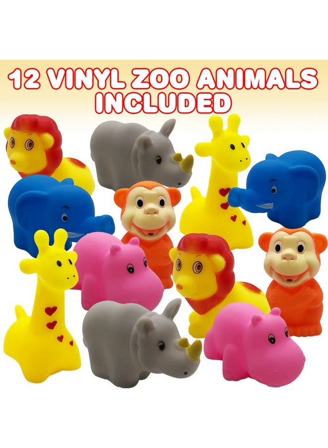 ArtCreativity Vinyl Zoo Animals, Pack of 12 Assorted Squeezable Toys, Safari Birthday Party Favors for Kids, Fun Bath Tub and Pool Toys for Children, Educational Learning Aids for Boys and Girls - Image 2