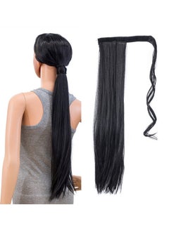 Women Long Straight/Curly Wavy Wrap Around Ponytail Extension Synthetic Hair Piece Clip In Hair Extensions (Straight, 1B#-Off Black) - pzsku/Z14C0FD79FD61AE89A24AZ/45/_/1734183182/83c96e99-beab-4c43-be57-0542c2cacfbf