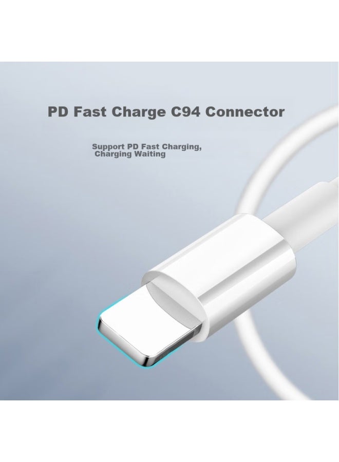 Zitai Suitable For Apple 8-14 Pd Fast Charging Cable, Charging Cord For Iphone 14/13/12/11/xs/xr/8, Phone Charger Cable, Usb Power Cord, 1 Meter, White - Image 4