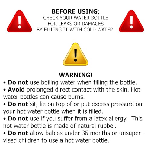 SteadMax [2 Pack] Hot Water Bottles, 2L (68oz) Natural Rubber -BPA Free- Durable Large Hot Water Bag for Hot Compress and Heat Therapy, Pain Relief Heating Pad, (Blue) - Image 4