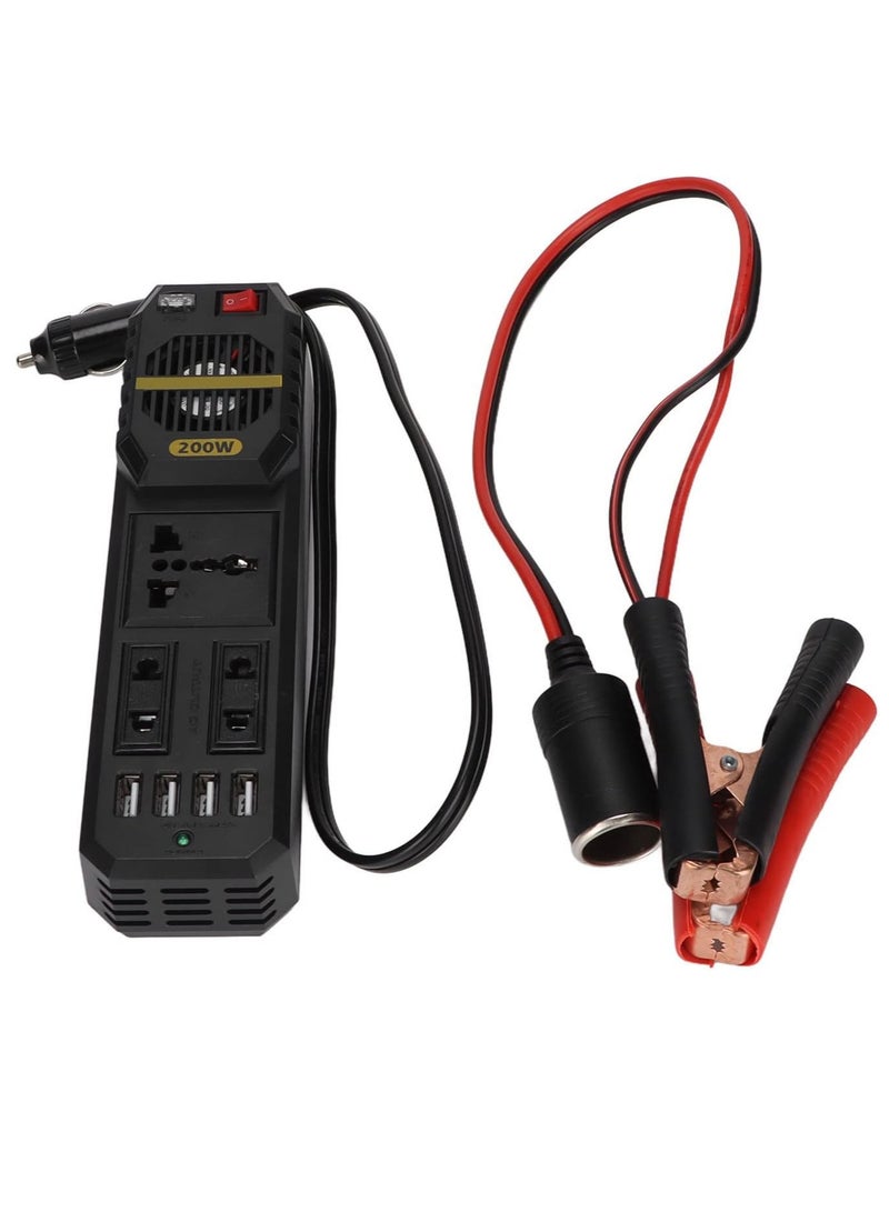 ELTRAZONE Power Inverter 200W 3 AC Socket 4Power Inverter 200W 4 USB Ports - Image 2