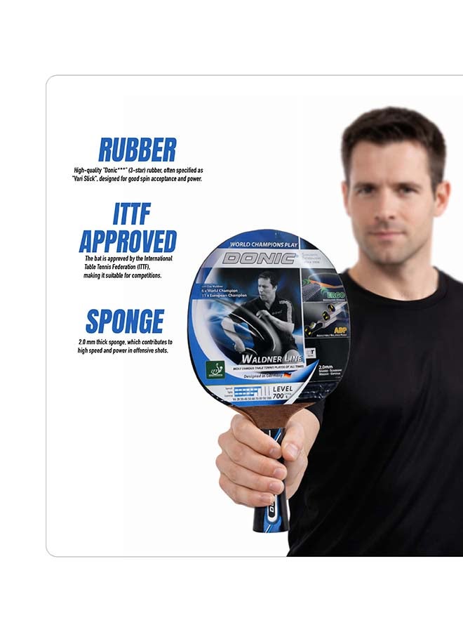 DONIC Waldner 700 Table Tennis Bat – Professional Ping Pong Paddle with 5-Ply Wood Blade, High-Grip ITTF-Approved Rubber, Advanced Speed, Spin & Control for Competitive & Recreational Players - Image 2