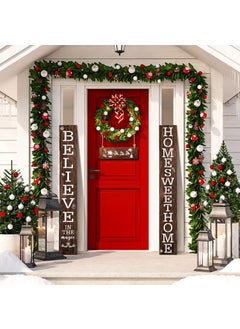Patelai 35 Pieces Christmas Reusable Large Stencils Merry Christmas Stencils Template for Painting on Wood Letters Patterns Painting Stencils for Door Home DIY Decor, 13.78 x 5.51 Inch, 7.87 x 7.87 Inch  - Image 3