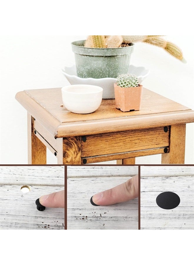 AIEX 6 أحجام سدادات ثقوب بلاستيكية، 3/16"، 1/4"، 3/8"، 1/2"، 5/8"، 3/4" سدادات ثقوب براغي أغطية بلاستيكية للأثاث مجموعة سدادات ثقوب لقفل أنبوب الأثاث خزانة (200 قطعة، أسود) - Image 5