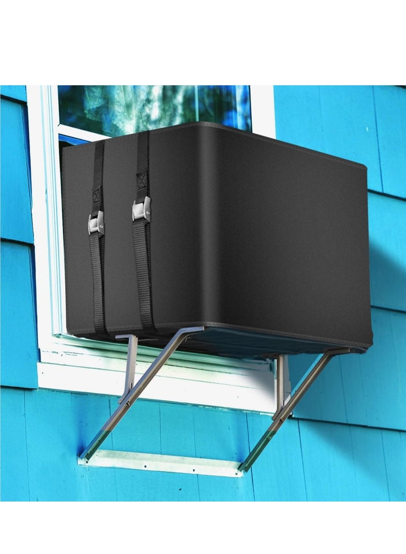 SYOSI Waterproof Insulated Outdoor Window Air Conditioner Cover for Outside AC Unit Dust-Proof Waterproof AC Cover Outdoor Window AC Protection Cover , 17x 13x 12 Inches (Wx Hx D)- Black  - Image 1