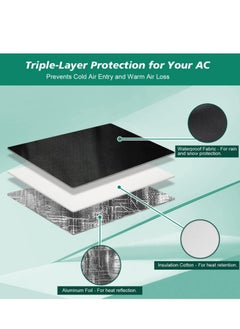 SYOSI Waterproof Insulated Outdoor Window Air Conditioner Cover for Outside AC Unit Dust-Proof Waterproof AC Cover Outdoor Window AC Protection Cover , 17x 13x 12 Inches (Wx Hx D)- Black  - Image 3