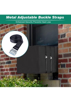 SYOSI Waterproof Insulated Outdoor Window Air Conditioner Cover for Outside AC Unit Dust-Proof Waterproof AC Cover Outdoor Window AC Protection Cover , 17x 13x 12 Inches (Wx Hx D)- Black  - Image 2