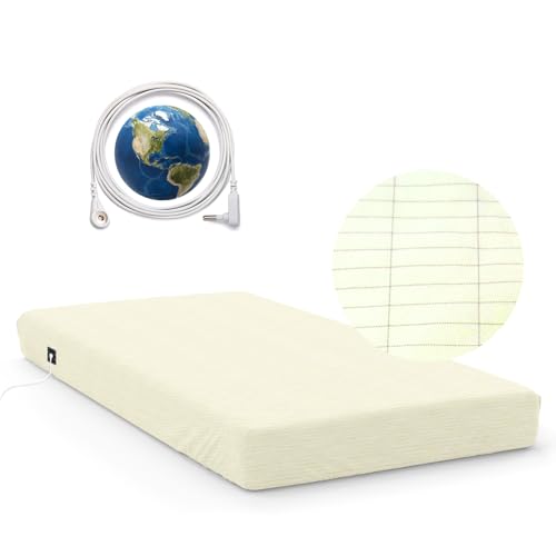 earthinglife Earthing Grounding Fitted Sheet with Earth Connection Cable Pure Silver Fiber Conductive Bed Sheet - Image 1